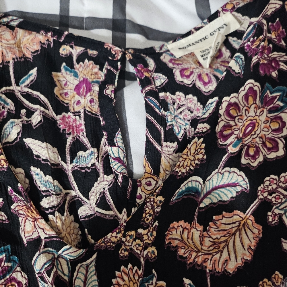 New, black, floral, maternity, kimono dress - Picture 12 of 15